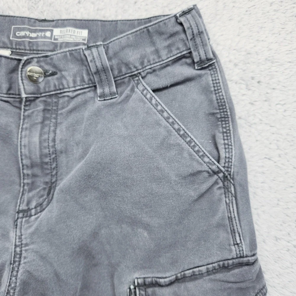Carhartt Rugged Flex Pants Mens 30x32 Gray Relaxed Fit Canvas Cargo Workwear